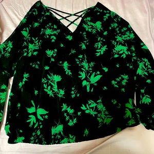 Long sleeved blouse with crisscross back!